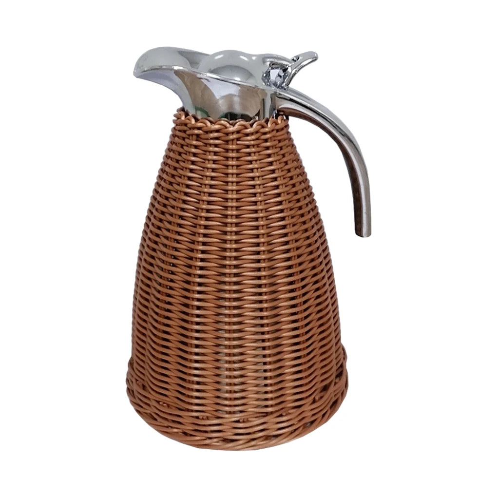 Serve Tea In Style Elegant Rattan Thermos Tea Carafe