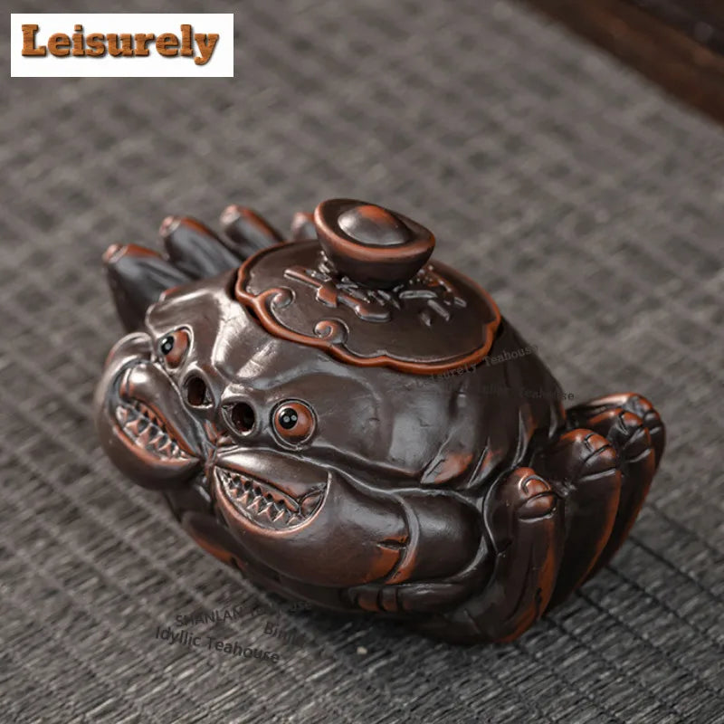 Purple Pottery Teapot Vintage Tea Infuser Pot Tea Soaking Kettle With Strainer Set