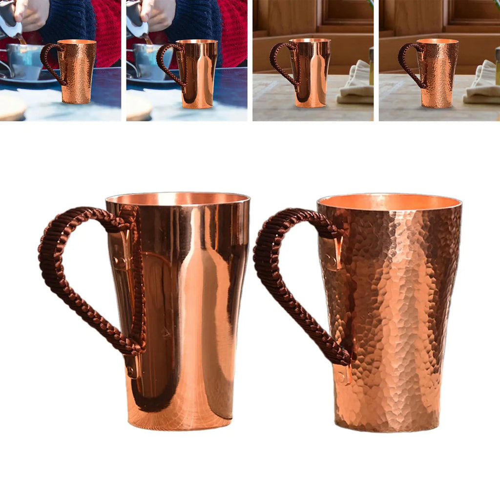 Copper Coffee Mug Handmade Pure Copper Cup Sturdy Easy Clean  400ml