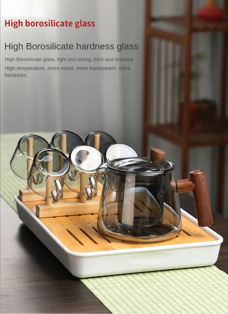 Hot Heat Resistant Glass Teapot With Stainless Steel Infuser