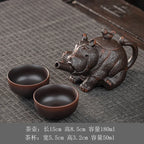 Purple Pottery Teapot Vintage Tea Infuser Pot Tea Soaking Kettle With Strainer Set