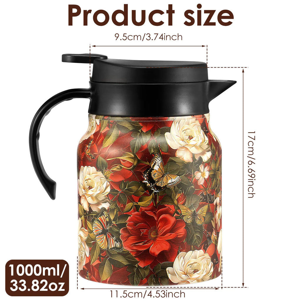 800/1000 ML Thermal Teapot Stainless Steel Insulated Tea Pot with Infuser