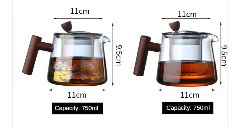 Hot Heat Resistant Glass Teapot With Stainless Steel Infuser
