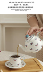 London Pottery 600ML butterfly Animal ceramic tetra tea pot infuser kettle tea maker