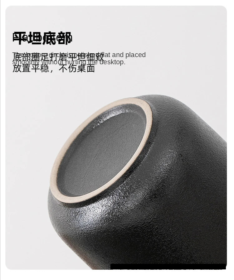 Tea Separation Mug Ceramic Frosted Tea Cup  Wooden Handle Mug With Lid Filtration
