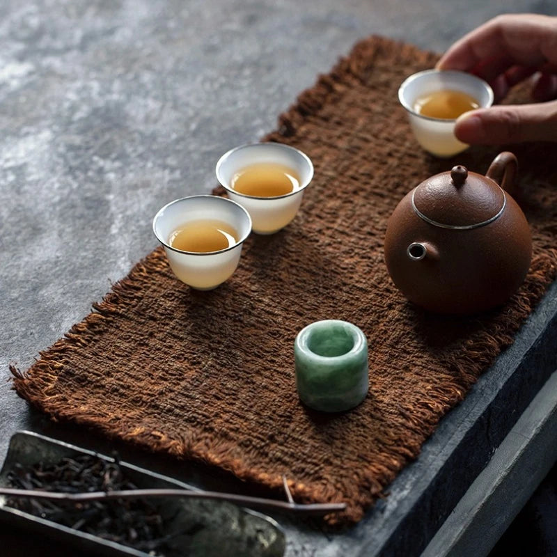 Tea mat, pure handmade table runner, pure cotton, thick coarse dry soaking