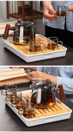Hot Heat Resistant Glass Teapot With Stainless Steel Infuser