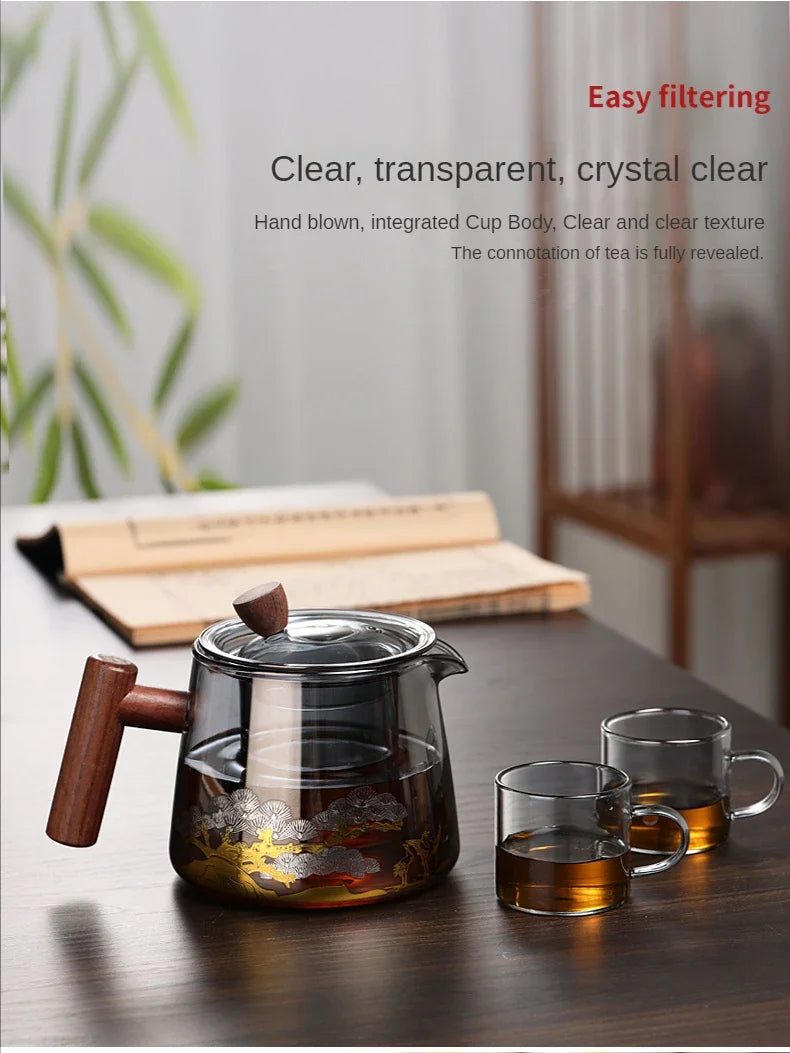 Hot Heat Resistant Glass Teapot With Stainless Steel Infuser