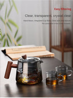 Hot Heat Resistant Glass Teapot With Stainless Steel Infuser