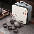 Purple Clay Travel Tea Set Outdoor Portable Kung Fu Tea Set Teas Infuser