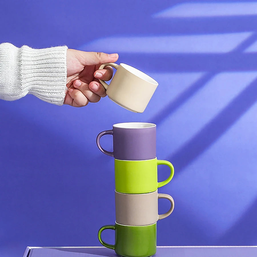 Small Ceramic Coffee Mug Set of 5, Milk and Tea Set , 2.7oz Mug for Tea