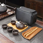 Purple Clay Travel Tea Set Outdoor Portable Kung Fu Tea Set Teas Infuser