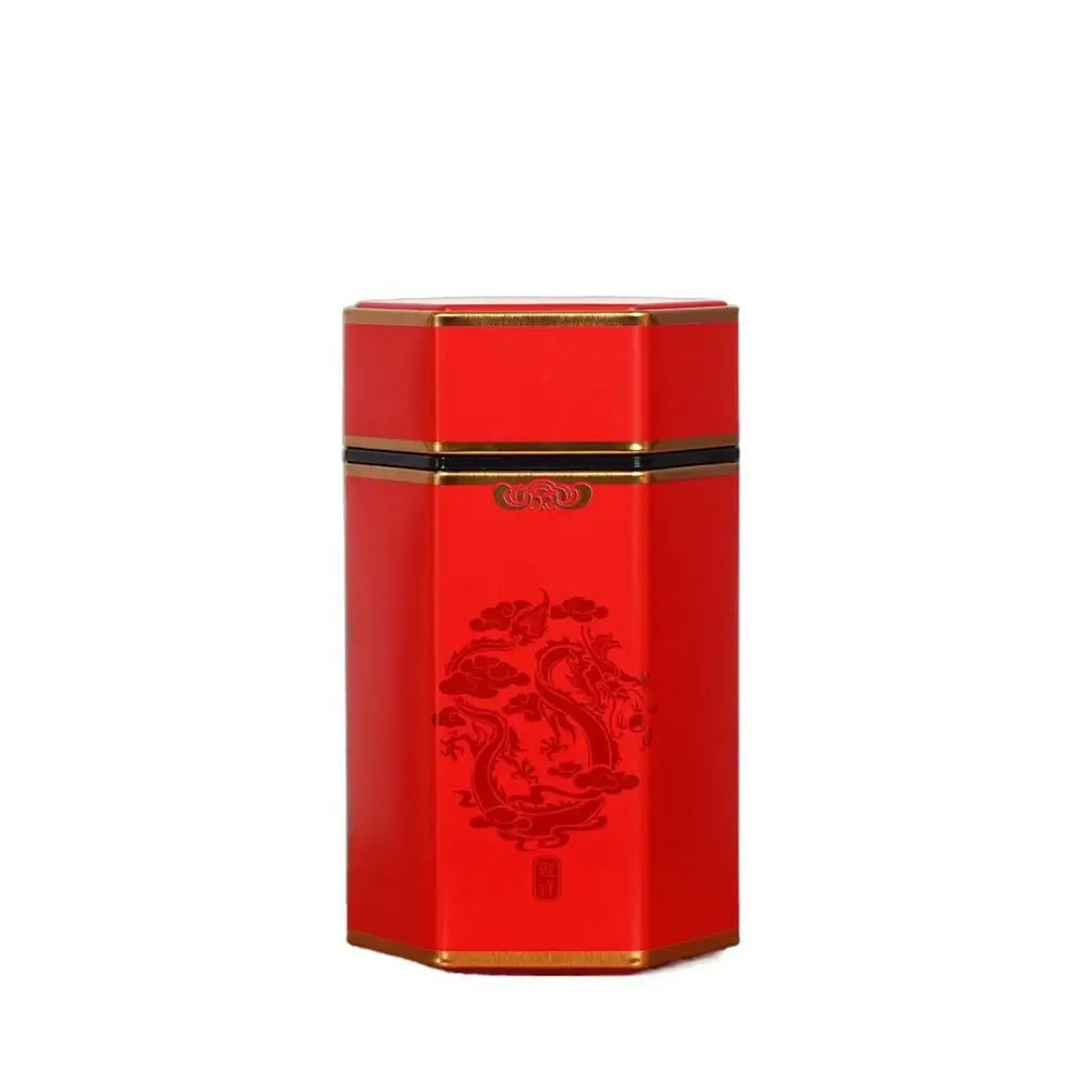 Hexagonal Tea Box Tinplate Tea Storage Tank Small Portable Sealed