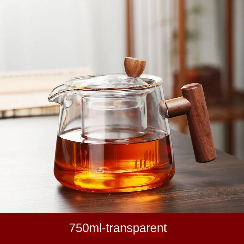 Hot Heat Resistant Glass Teapot With Stainless Steel Infuser