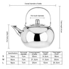 Teapot with Infuser Stainless Steel Tea Kettle Coffee Pot Portable Loose Leaf Hot Water Pot