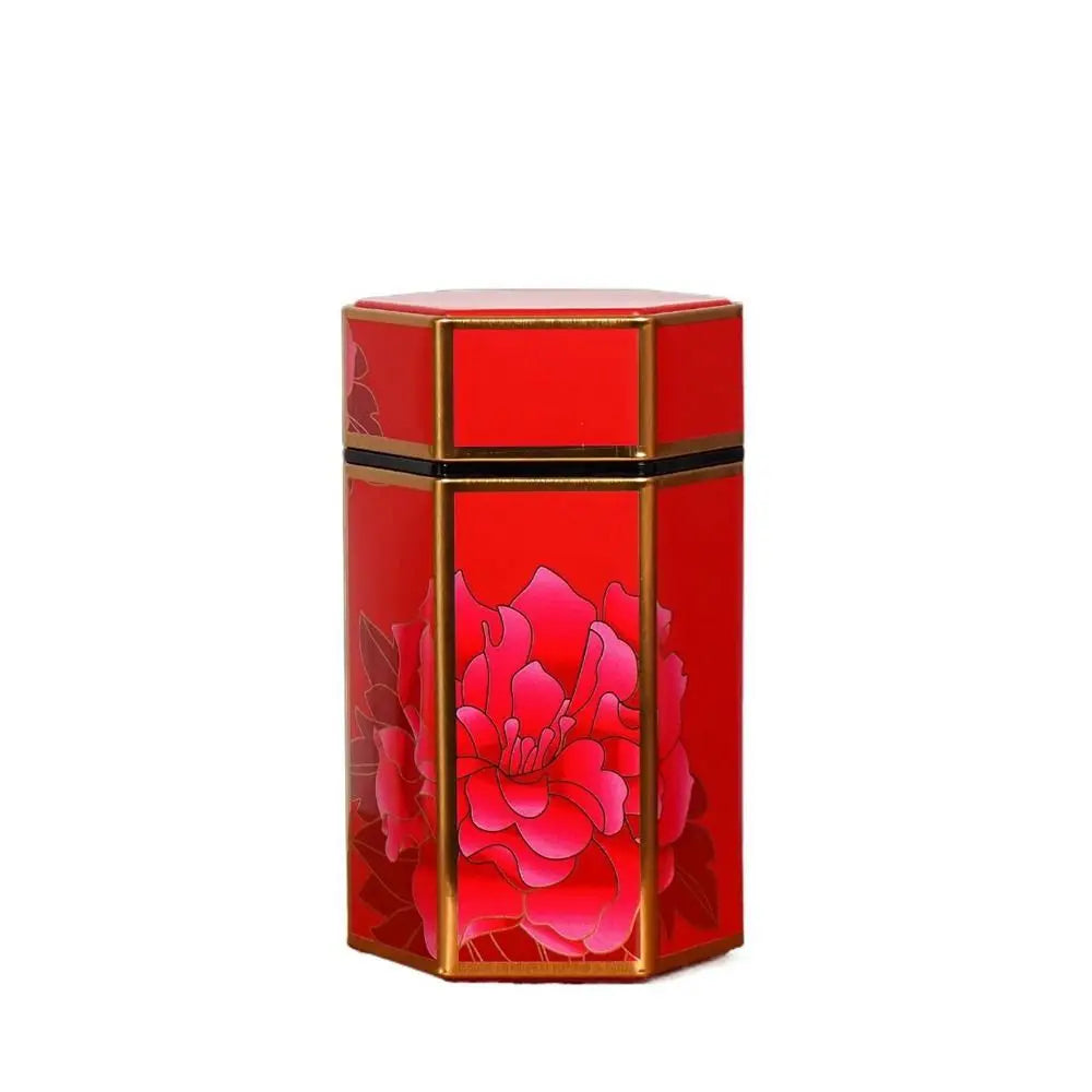 Hexagonal Tea Box Tinplate Tea Storage Tank Small Portable Sealed