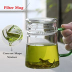 Heat-Resistant Glass Teacup with Filter