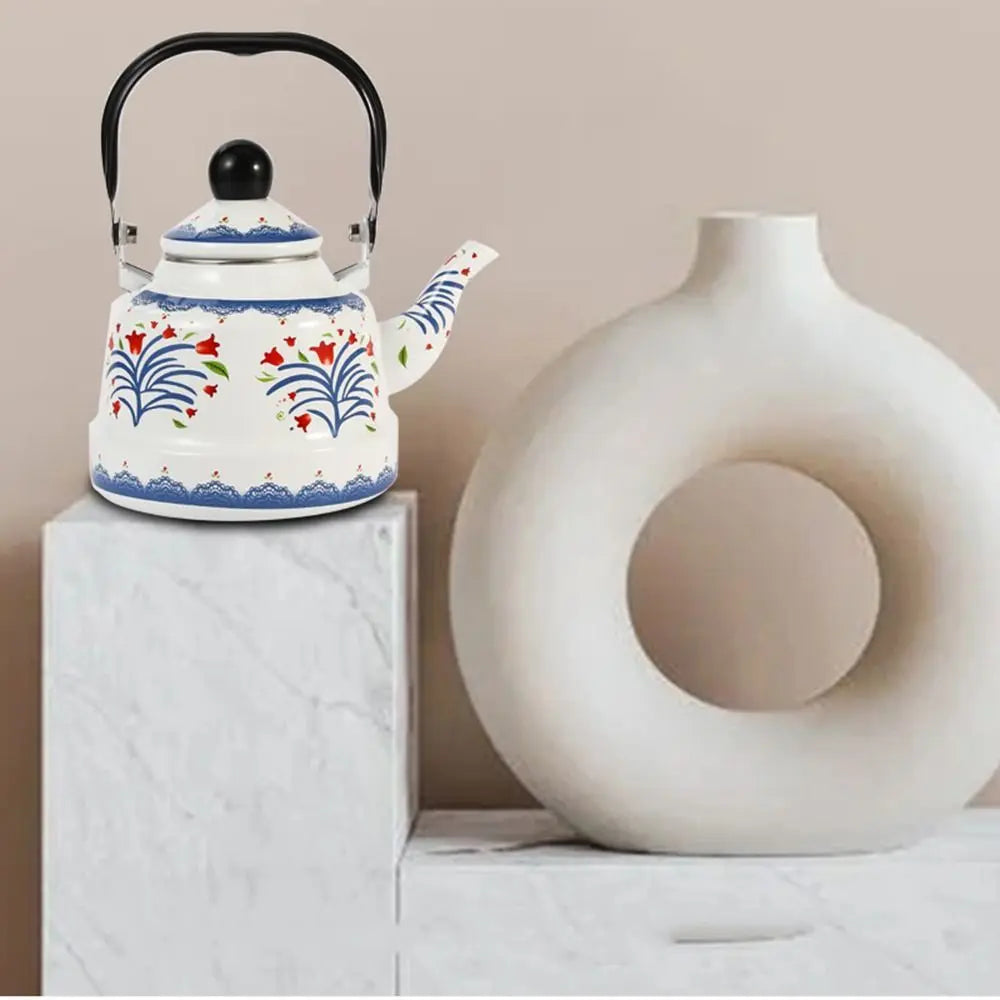 Teakettle Enamel Enamel Tea Kettle European Style 2.5L Tea Pot No Whistling