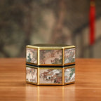 Hexagonal Tea Box Tinplate Tea Storage Tank Small Portable Sealed