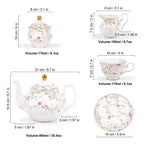 21pc Gold Vine Porcelain Tea Set