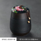 Porcelain Purple pottery tea can Sealed moisture-proof jar ceramic