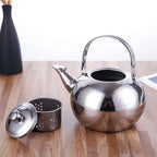 Teapot with Infuser Stainless Steel Tea Kettle Coffee Pot Portable Loose Leaf Hot Water Pot