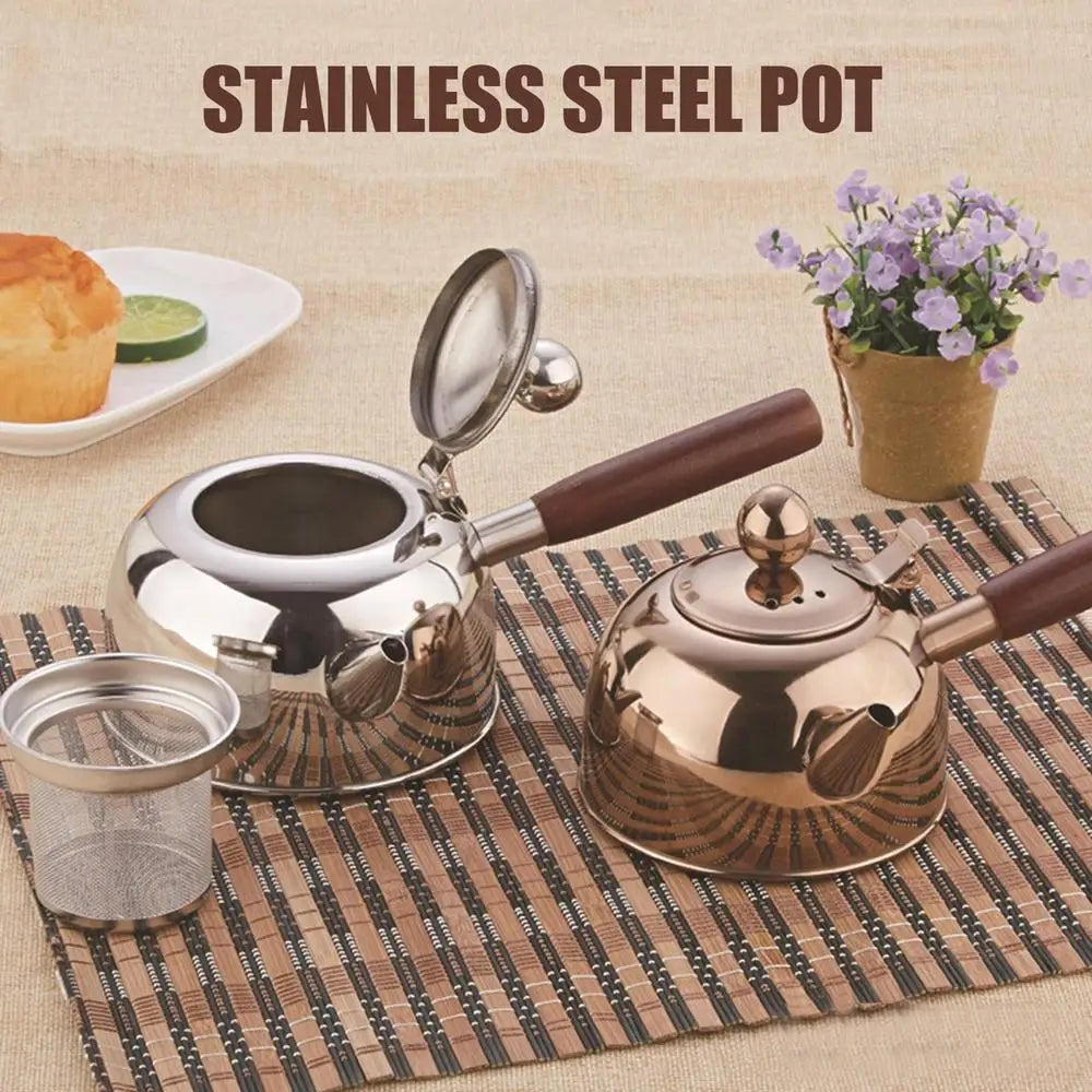 Stainless Steel Gongfu Tea Kettle With Induction Cooker Flat Bottom Pot