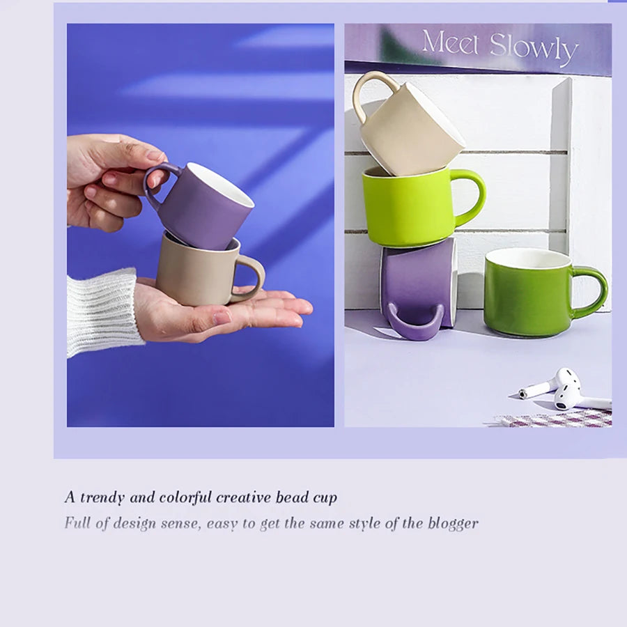 Small Ceramic Coffee Mug Set of 5, Milk and Tea Set , 2.7oz Mug for Tea
