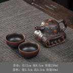 Purple Pottery Teapot Vintage Tea Infuser Pot Tea Soaking Kettle With Strainer Set