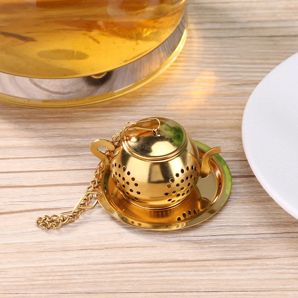 Gold Stainless Steel Tea Infuser Cup