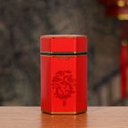 Hexagonal Tea Box Tinplate Tea Storage Tank Small Portable Sealed