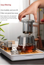 Hot Heat Resistant Glass Teapot With Stainless Steel Infuser