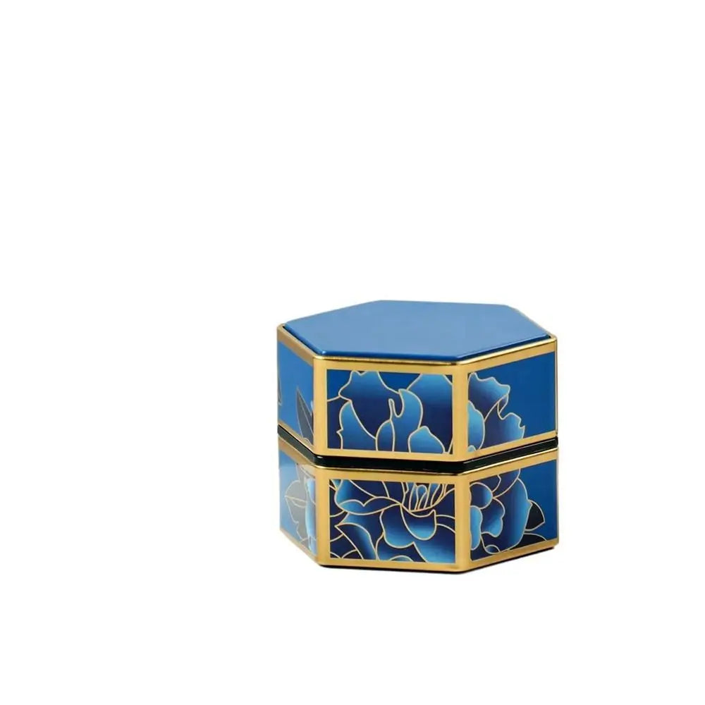 Hexagonal Tea Box Tinplate Tea Storage Tank Small Portable Sealed