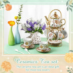 20pc Porcelain Tea Set with Holder