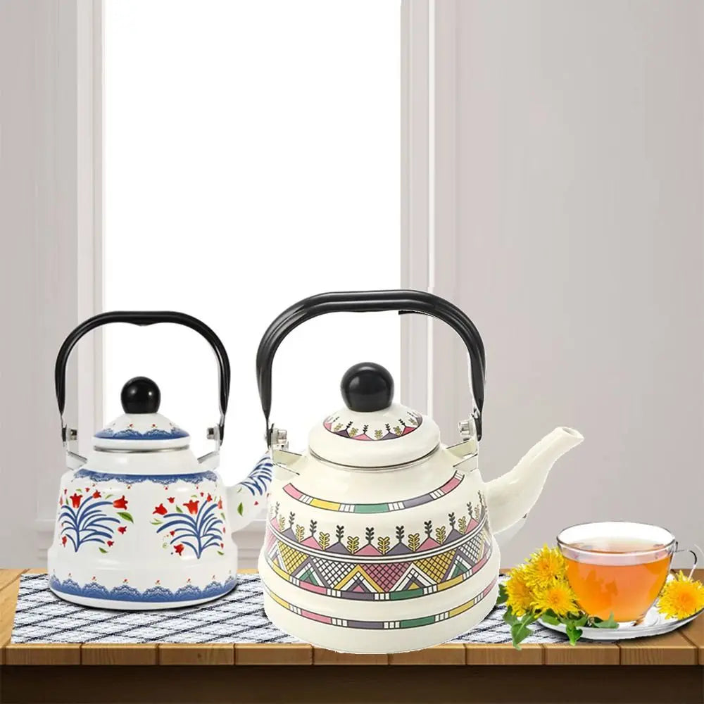 Teakettle Enamel Enamel Tea Kettle European Style 2.5L Tea Pot No Whistling