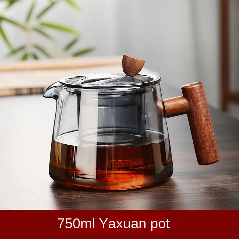Hot Heat Resistant Glass Teapot With Stainless Steel Infuser