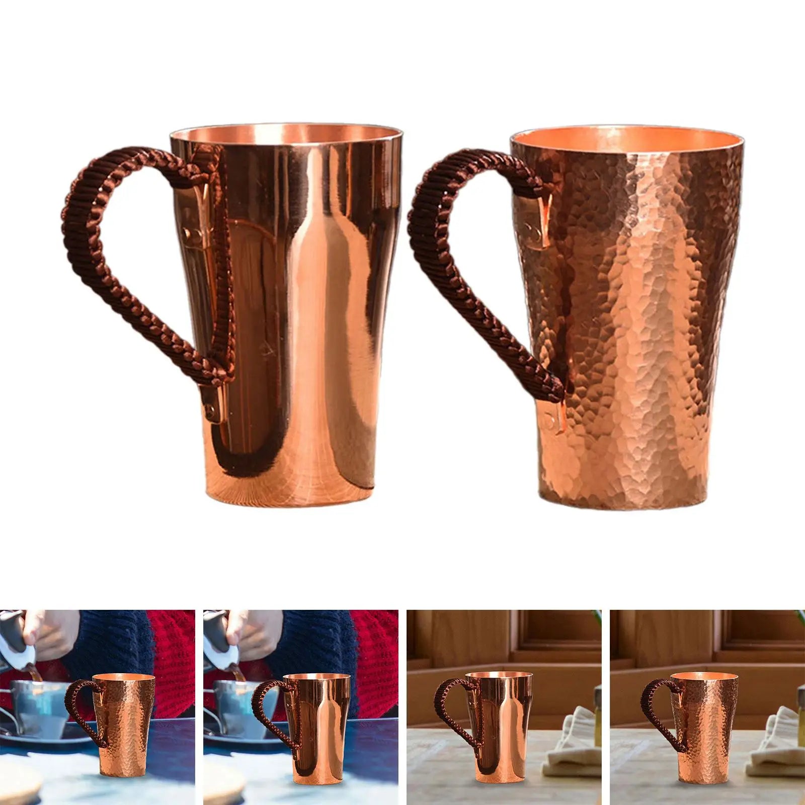 Copper Coffee Mug Handmade Pure Copper Cup Sturdy Easy Clean  400ml