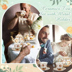 20pc Porcelain Tea Set with Holder