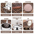 Stainless Steel Gongfu Tea Kettle With Induction Cooker Flat Bottom Pot