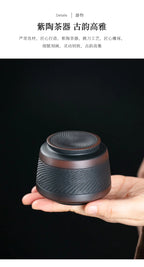 Porcelain Purple pottery tea can Sealed moisture-proof jar ceramic