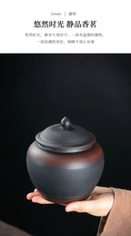 Porcelain Purple pottery tea can Sealed moisture-proof jar ceramic