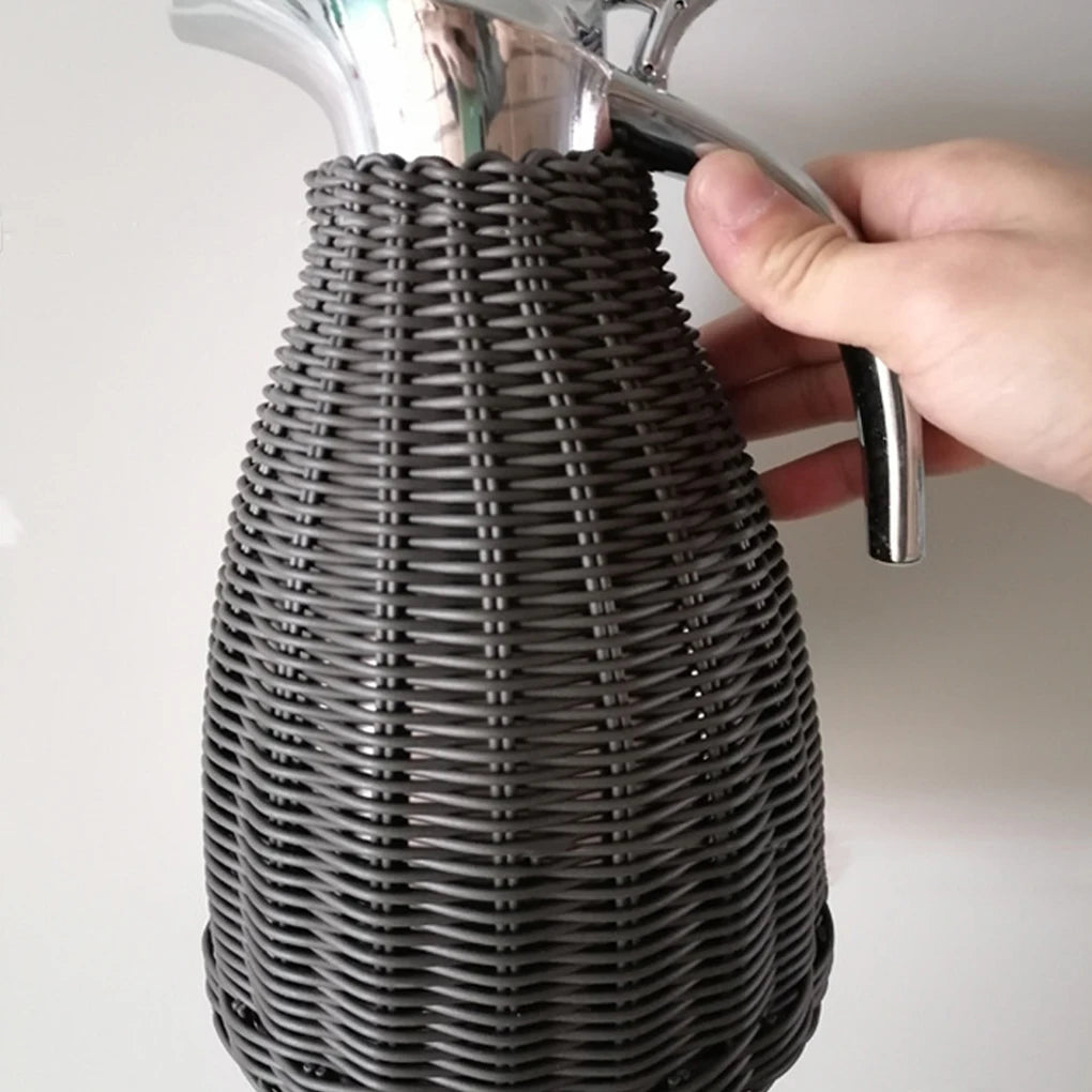 Serve Tea In Style Elegant Rattan Thermos Tea Carafe
