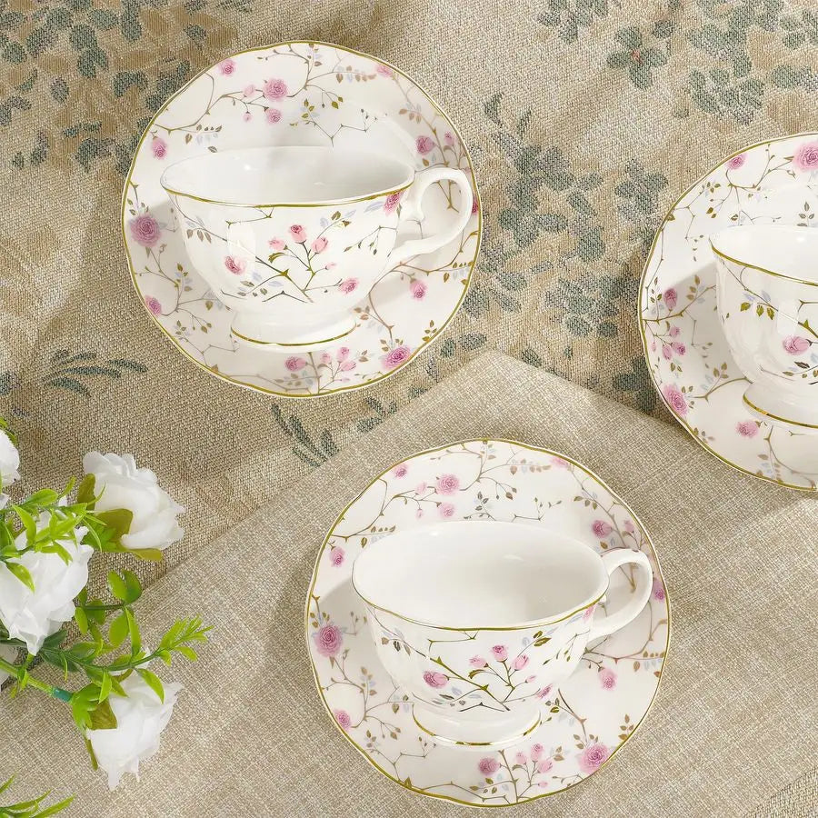 21pc Gold Vine Porcelain Tea Set