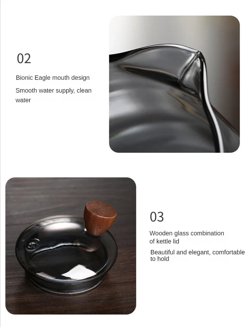 Hot Heat Resistant Glass Teapot With Stainless Steel Infuser