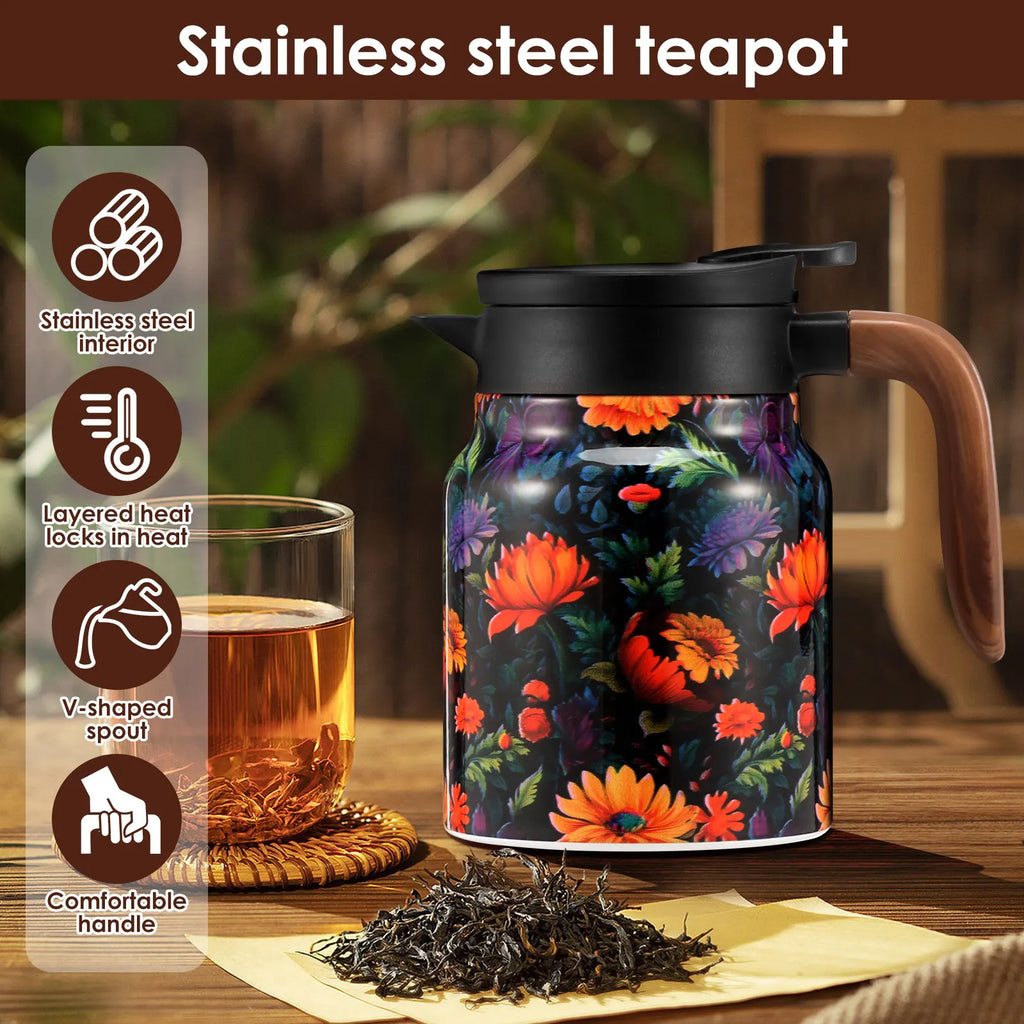 800/1000 ML Thermal Teapot Stainless Steel Insulated Tea Pot with Infuser
