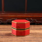 Hexagonal Tea Box Tinplate Tea Storage Tank Small Portable Sealed