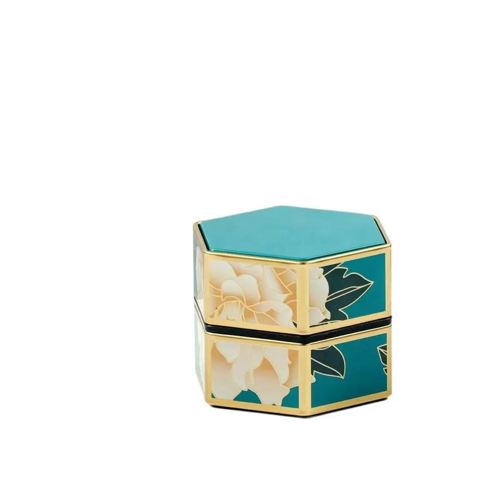 Hexagonal Tea Box Tinplate Tea Storage Tank Small Portable Sealed
