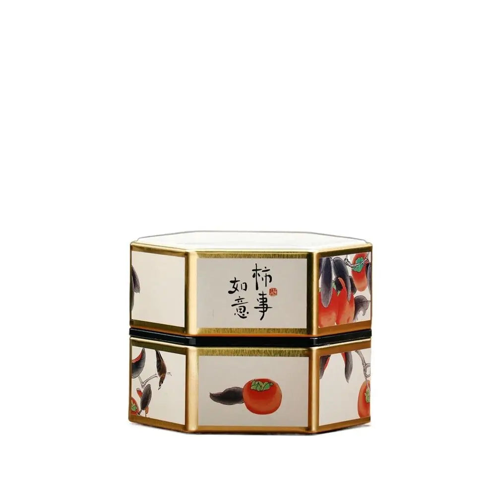 Hexagonal Tea Box Tinplate Tea Storage Tank Small Portable Sealed