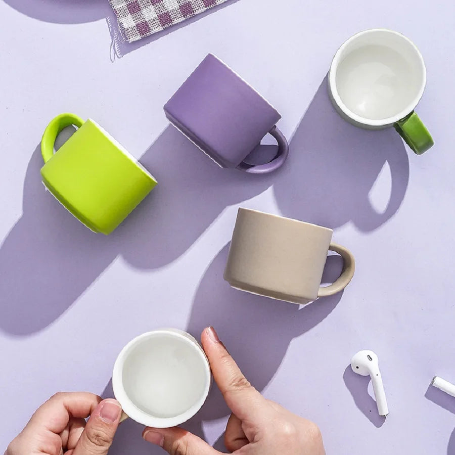 Small Ceramic Coffee Mug Set of 5, Milk and Tea Set , 2.7oz Mug for Tea