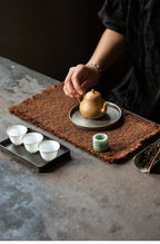 Tea mat, pure handmade table runner, pure cotton, thick coarse dry soaking